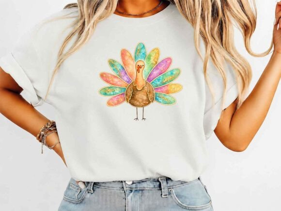 Charming Watercolor Turkey Design for Fall & Thanksgiving