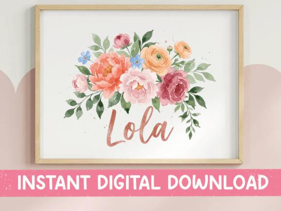 Designing with the Lola Watercolor Floral Name Design