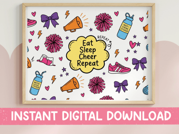 Eat Sleep Cheer Repeat: A Pattern Design for True Fans