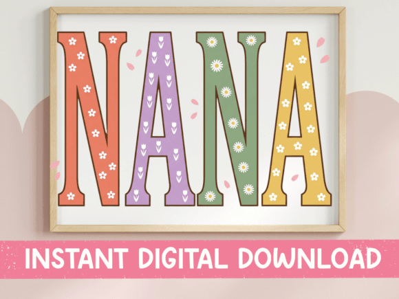 Nana Floral Block Letter Design: A Fresh Take on Bold Typography