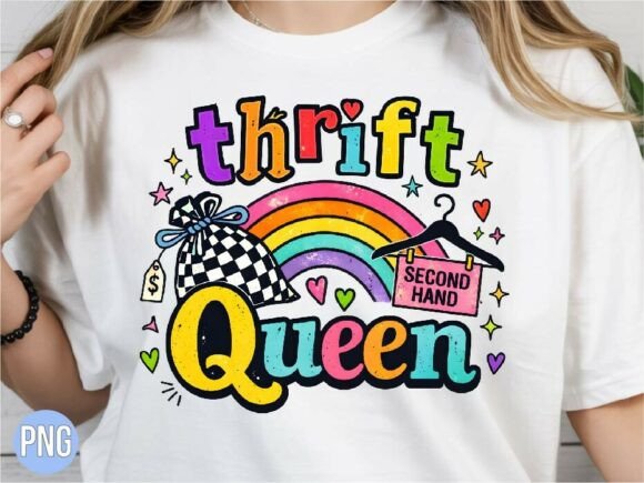 Retro Thrift Queen Rainbow: A Burst of Color for Your Digital Projects