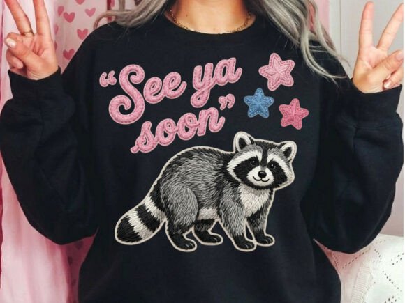 See Ya Soon Raccoon: A Trendy Trash Panda Catch Phrase Design